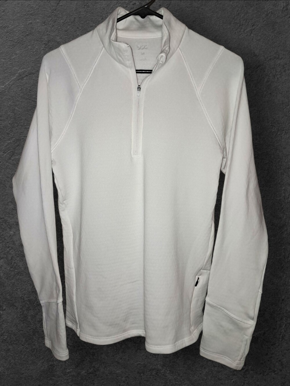 Women's White Quarter-Zip Long Sleeve Pullover